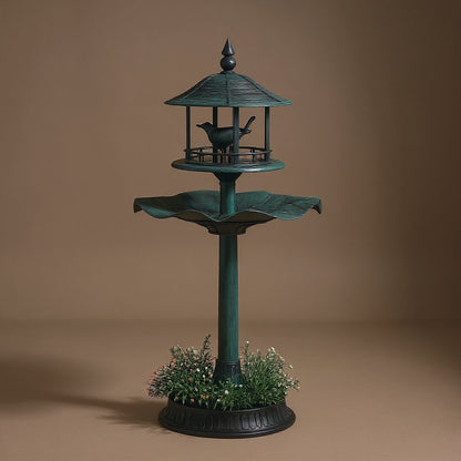 3-in-1 Bird Bath & Feeder Pedestal - Large Water Basin Garden