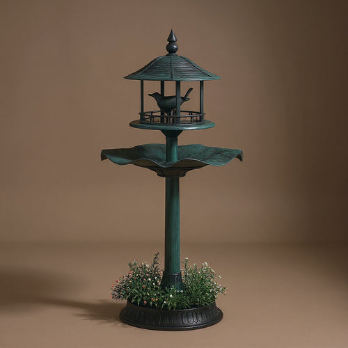 3-in-1 Bird Bath & Feeder Pedestal - Large Water Basin Garden