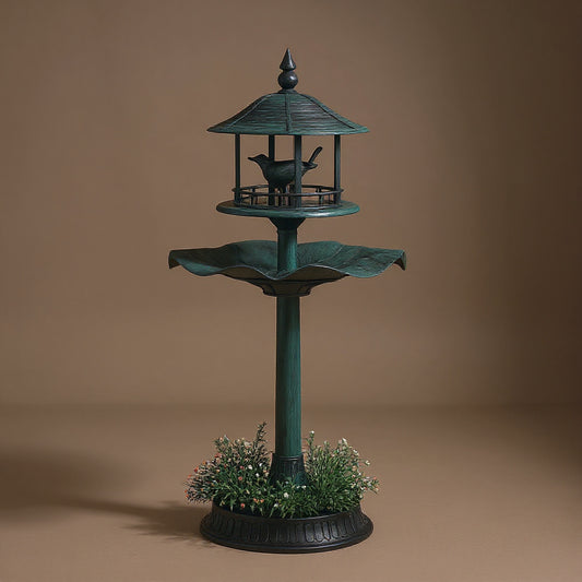 3-in-1 Bird Bath & Feeder Pedestal - Large Water Basin Garden