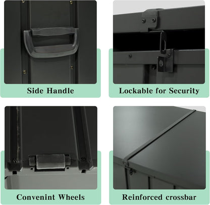 Metal Deck Storage Box 200 Gallon - Waterproof with Lockable Lid