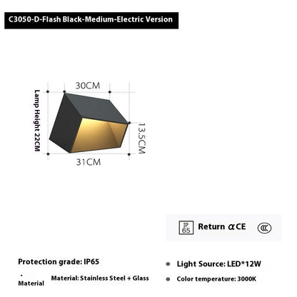 Solar LED Spotlight - Black, Outdoor Waterproof Landscape Light