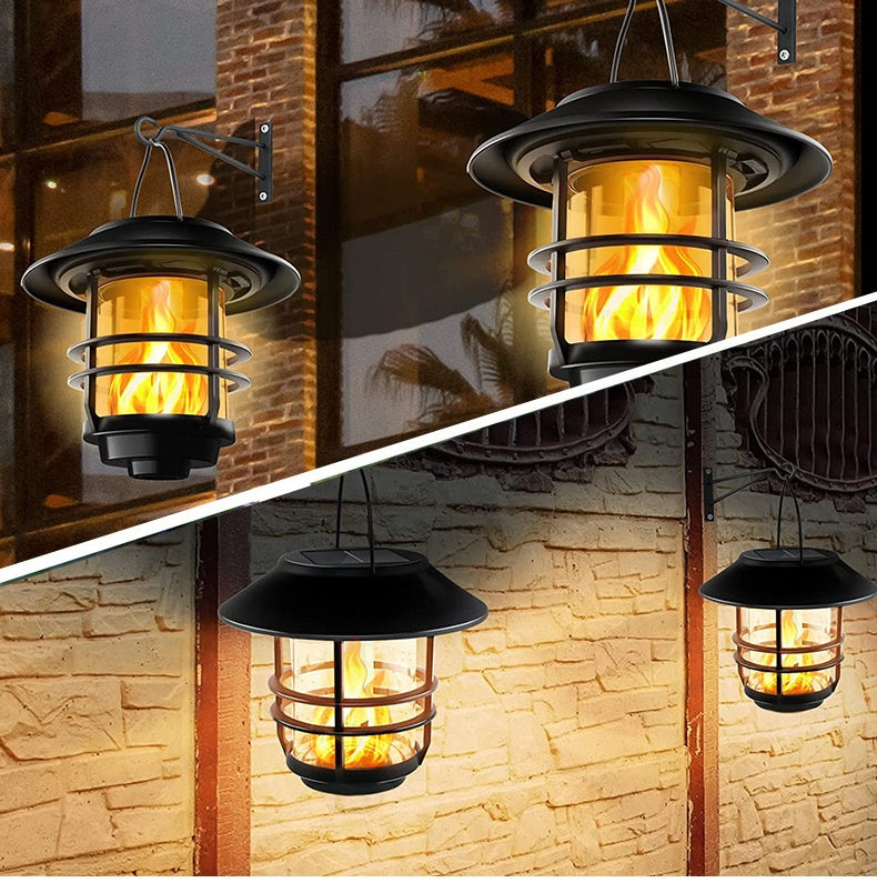 Solar LED Glass Garden Wall Lamp - Outdoor Decorative Sconce