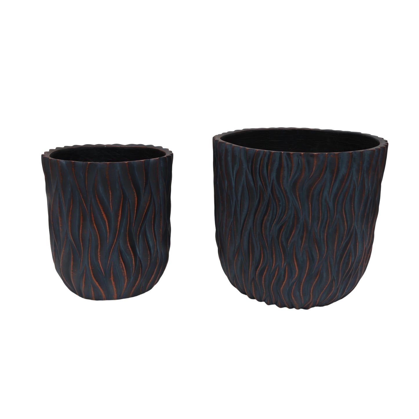Round Magnesium Oxide Planter Pair - Lightweight Indoor/Outdoor