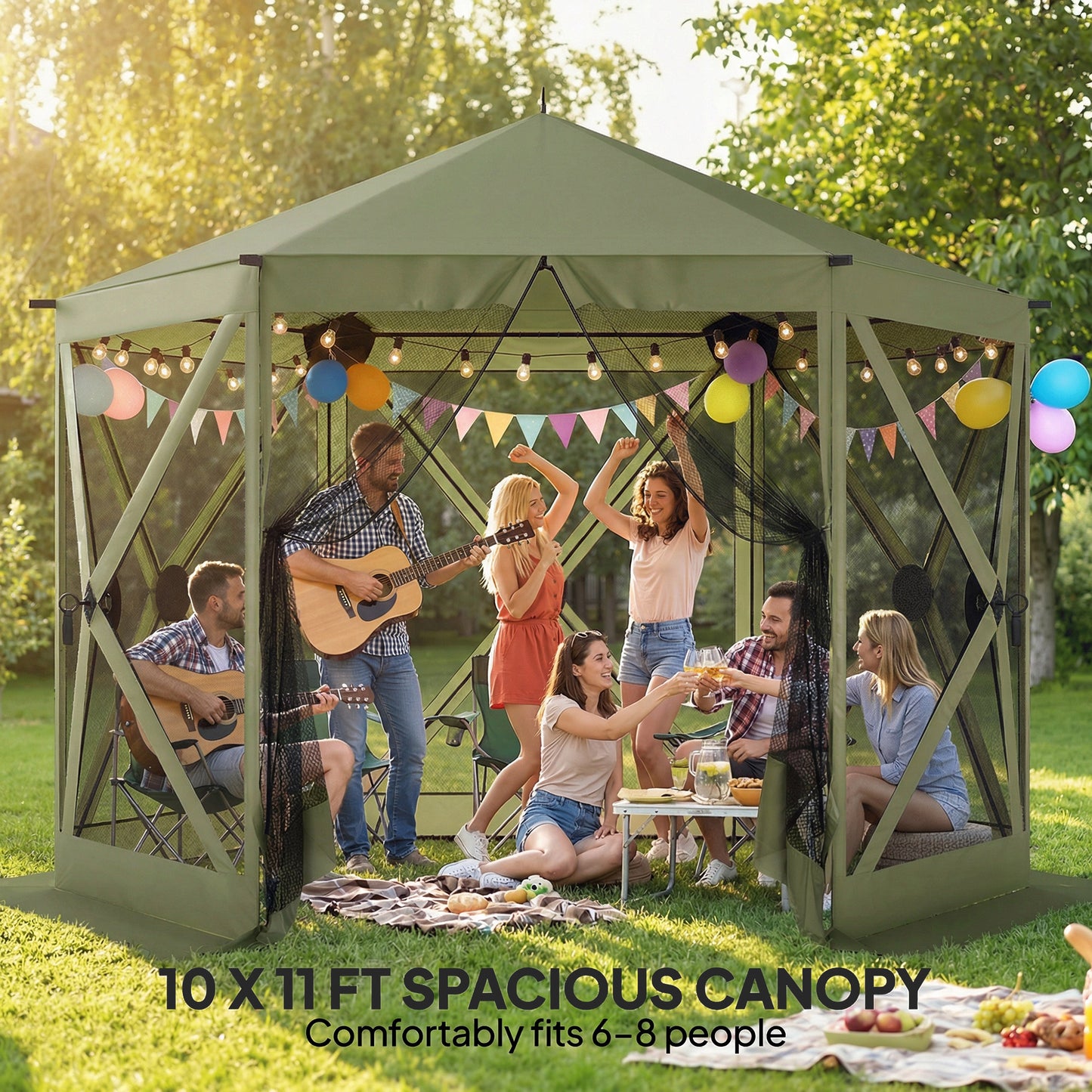 Portable Pop-Up Screen House Canopy - Instant Camping Gazebo