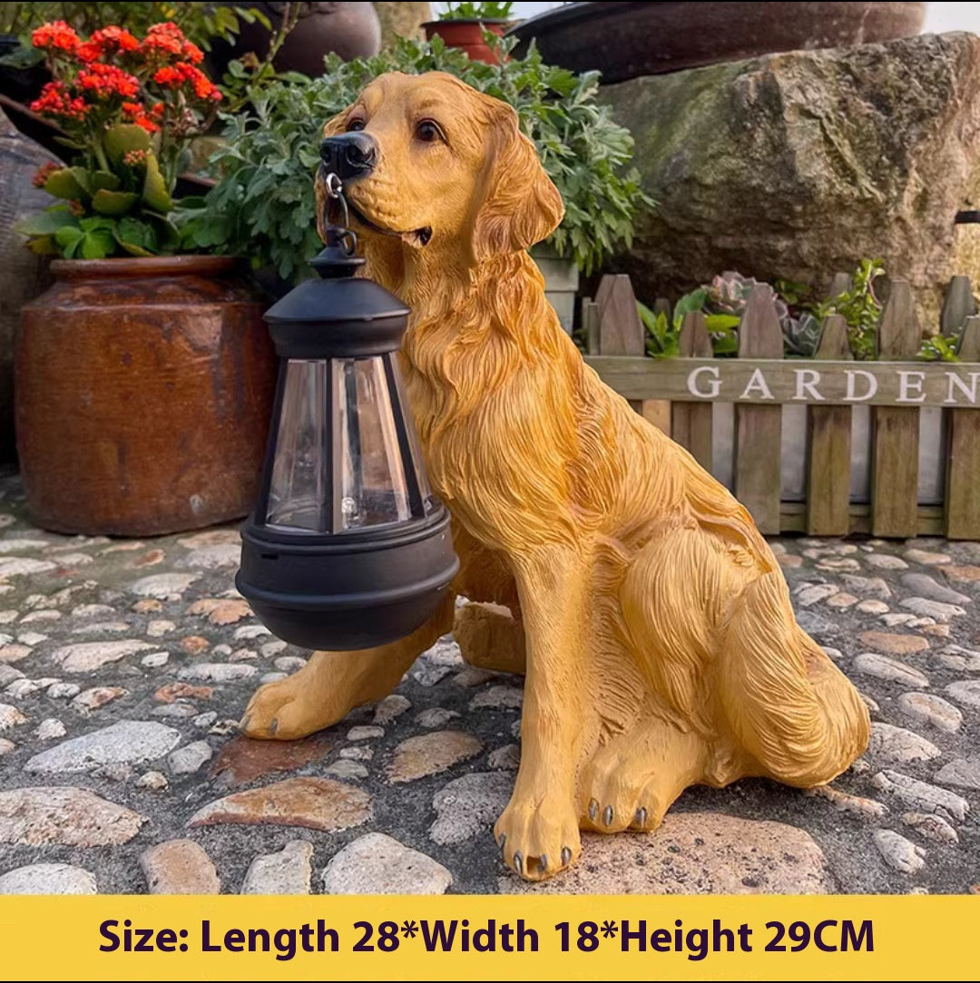 Solar Resin Garden Ornament Lamp - Decorative Outdoor Craft