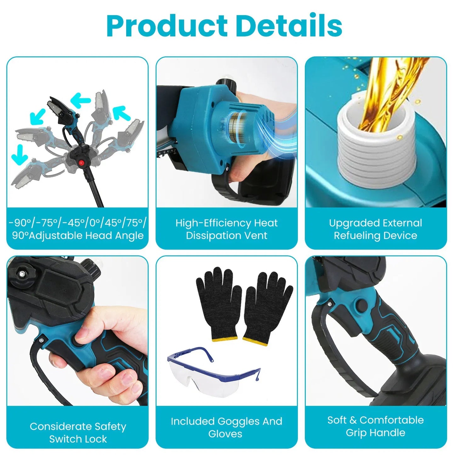 4-in-1 Electric Pole Pruning Shears & Saw - Telescoping Tree Tool