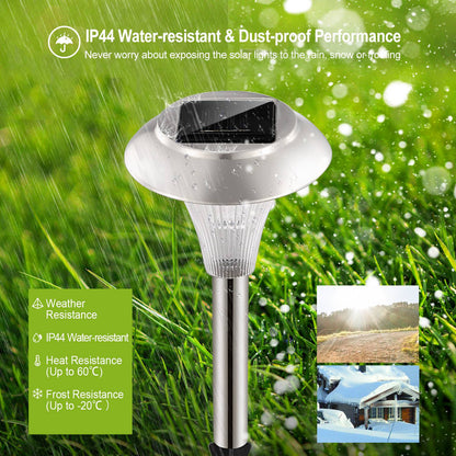 Color-Changing Solar Garden Stake Lights - Waterproof, Multi-Pack