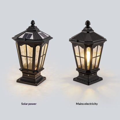 Solar European Pillar Light - Outdoor Gate & Fence Column Lamp