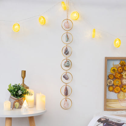 Crystal Raw Stone Wind Chime Pendant - Natural Hanging Decor
