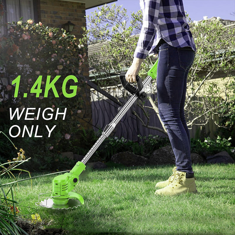 2-in-1 Cordless Grass Trimmer & Edger - 2 Batteries & Blades