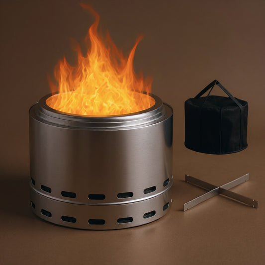 Smokeless Fire Pit 19.5in - Portable Wood-Burning Outdoor Firepit