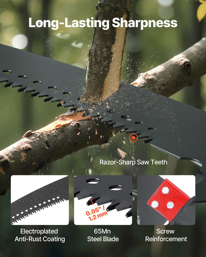 Telescoping Manual Pole Saw - 26ft Extendable Tree Pruner