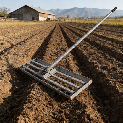 Lawn Leveling Rake - 79.5in Handle Heavy-Duty Compost Leveler