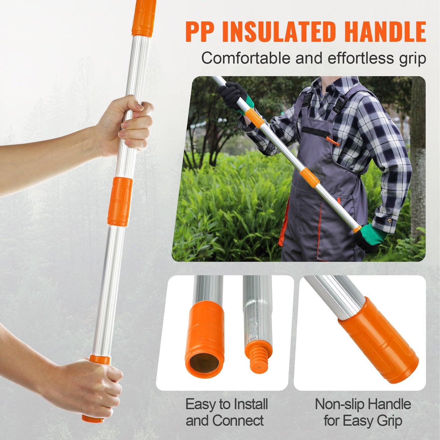 Manual Pole Saw - 4.6-9.8ft Extendable Tree Pruner