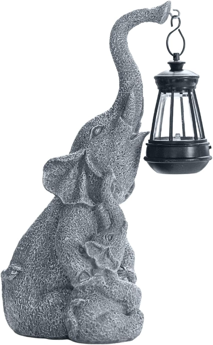 Solar Elephant Figurine Light - Front Porch Garden Decor