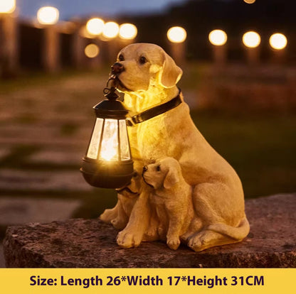 Solar Resin Garden Ornament Lamp - Decorative Outdoor Craft