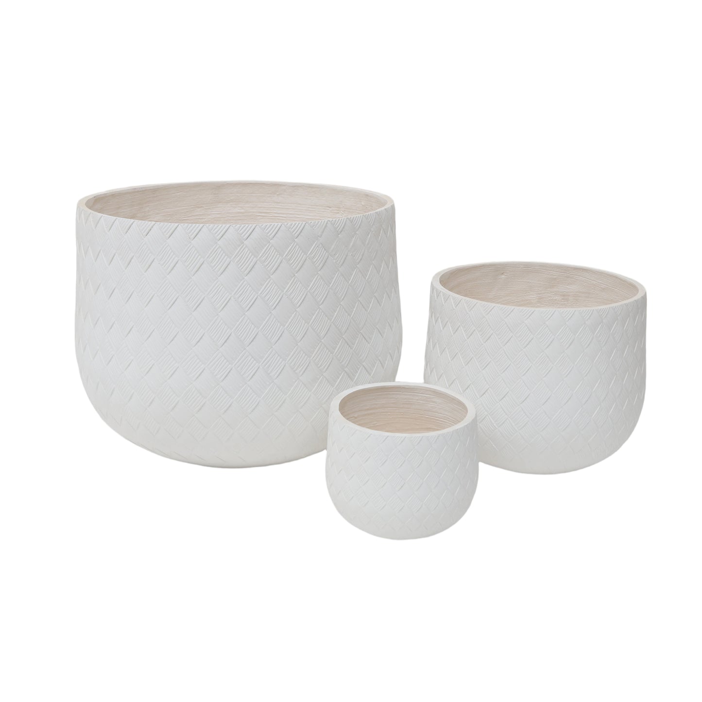 Round Planter Set of 3 - Magnesium Oxide, 8in/14in/22in
