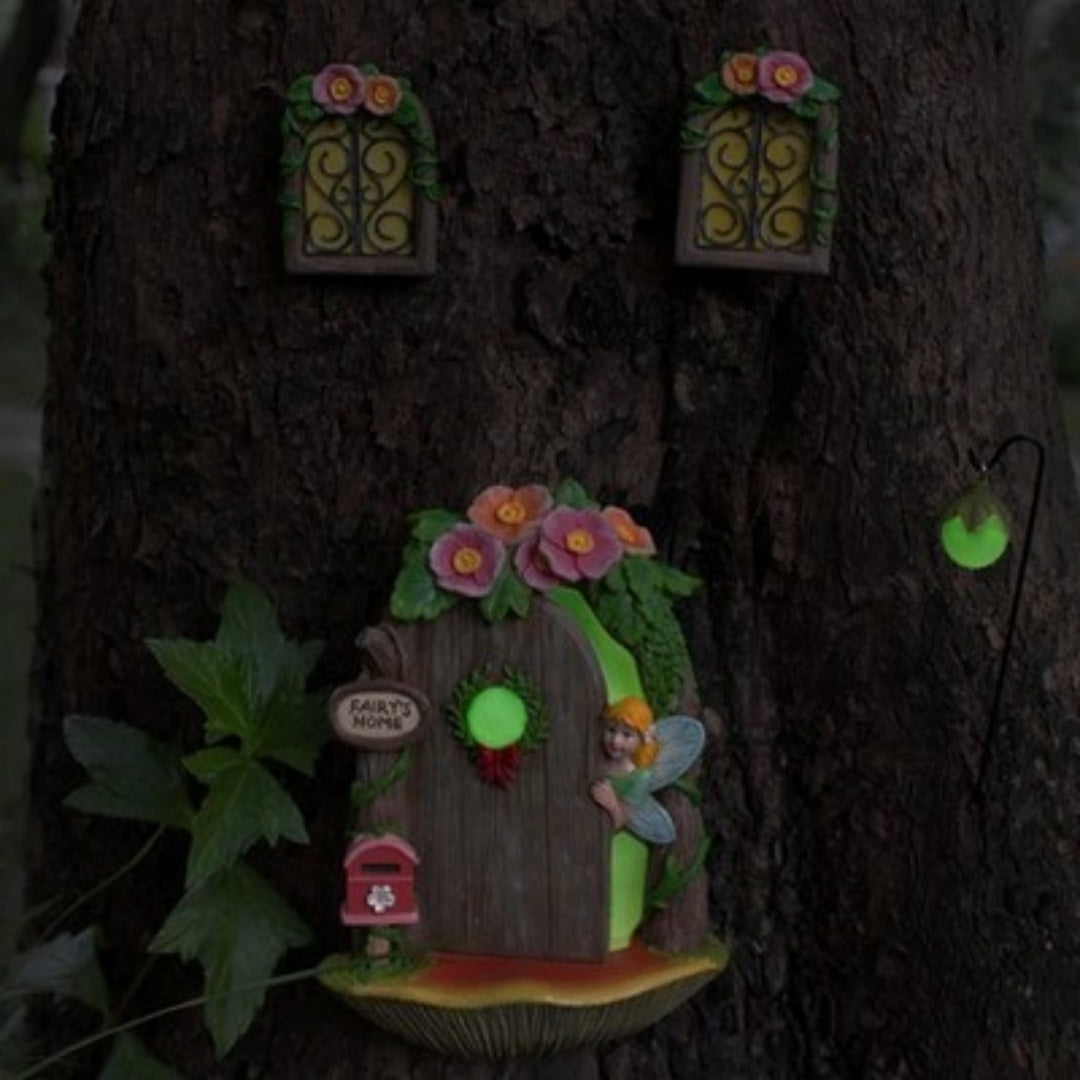Resin Fairy Door & Windows - Miniature Tree Sculpture Decor