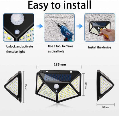 Solar Motion Sensor Light - 3 Modes, IP65 Outdoor Wall Mount