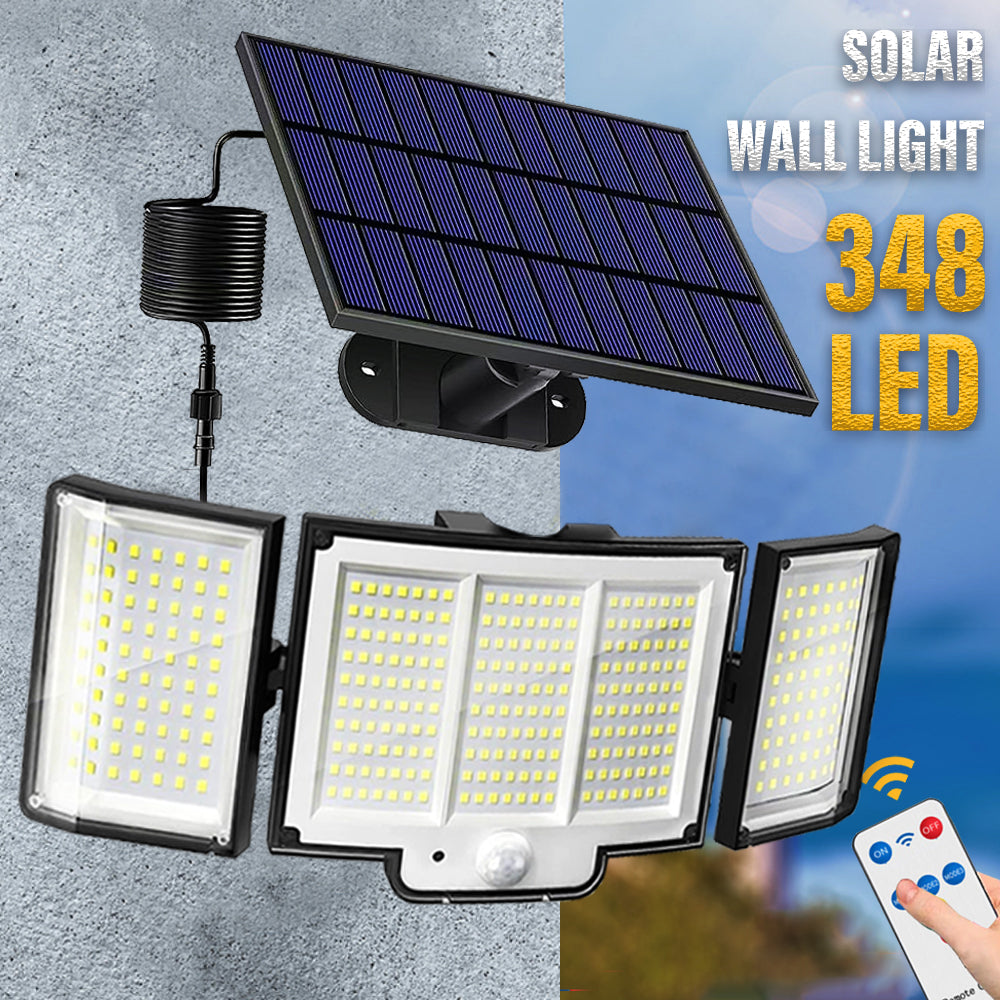 Solar Motion Sensor Light 348 LED - Outdoor Security Lamp