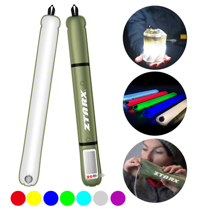 Solar Camping Lantern - Inflatable Outdoor Gas-Style LED Lamp