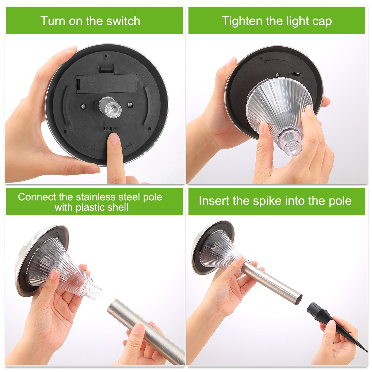 Color-Changing Solar Garden Stake Lights - Waterproof, Multi-Pack
