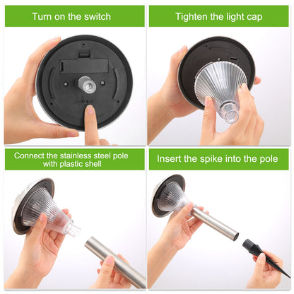 Color-Changing Solar Garden Stake Lights - Waterproof, Multi-Pack