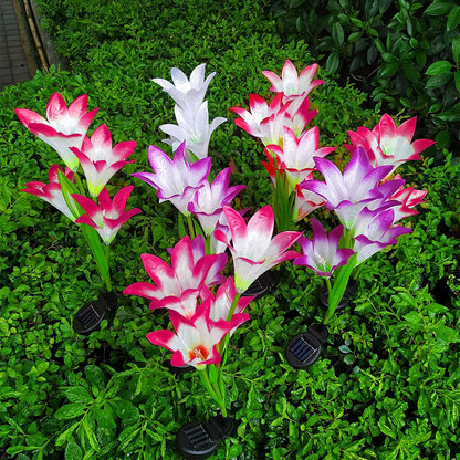 Solar Lily Flower Pathway Lights - 7-Color IP65 Waterproof