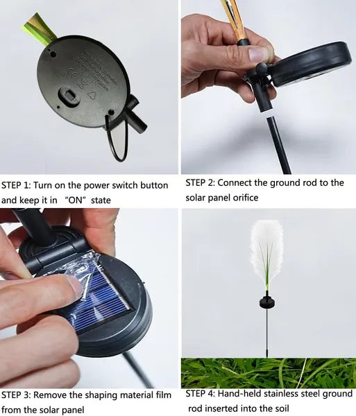 Solar Flower Garden Lights 4-Pack - Waterproof Outdoor Decor
