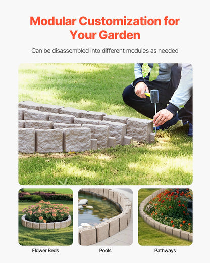 Faux Stone Landscape Edging - Flexible Brick-Look Garden Border