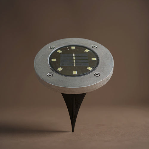 Solar In-Ground Deck Light - 8 LED Stainless Steel Lawn Lamp