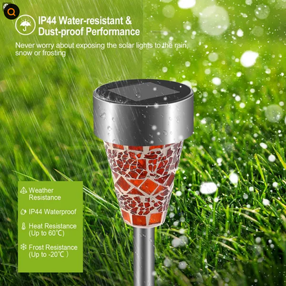 Solar Garden Pathway Lights 6-Pack - Outdoor Water-Resistant IP44
