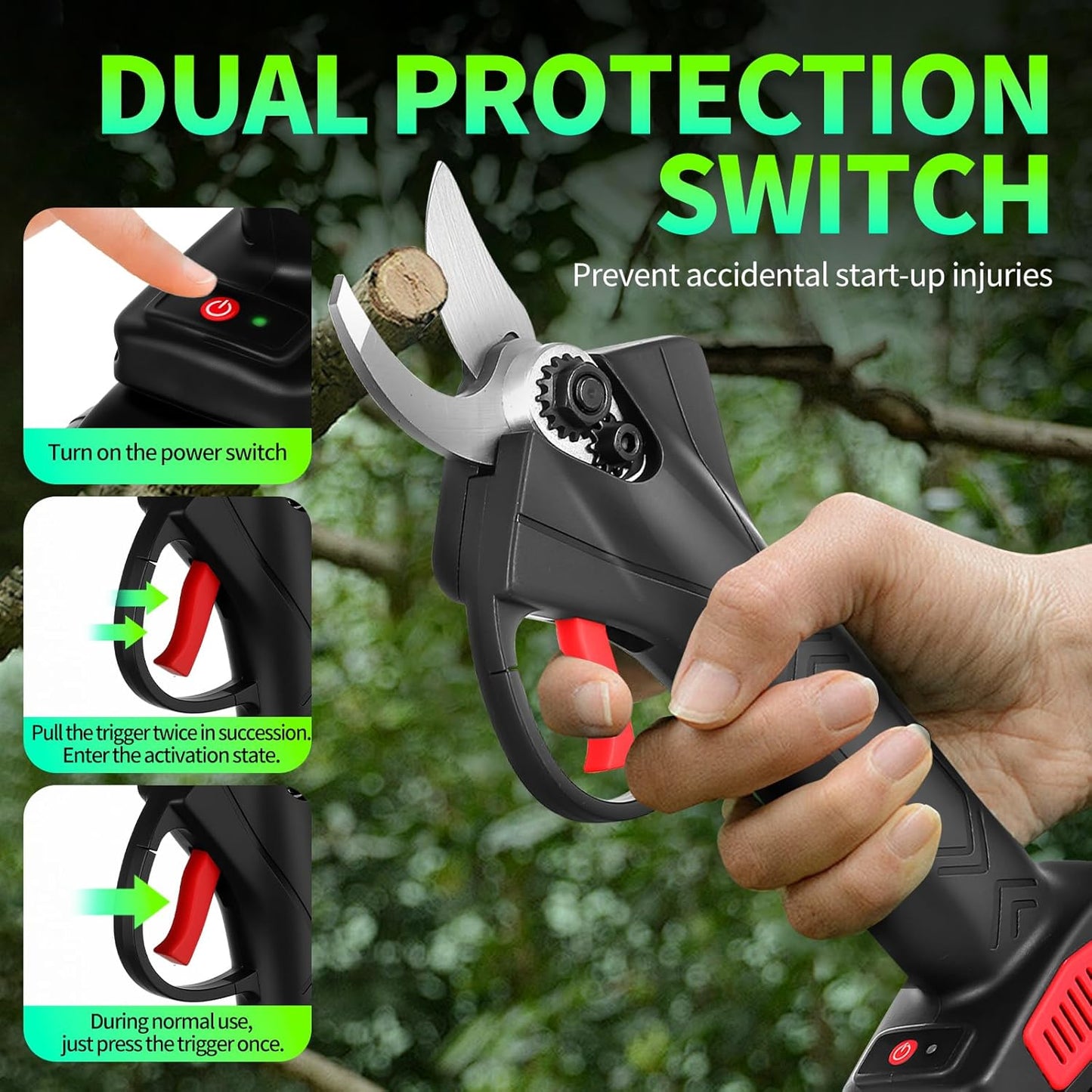 Cordless Electric Pruning Shears - Professional Battery-Powered
