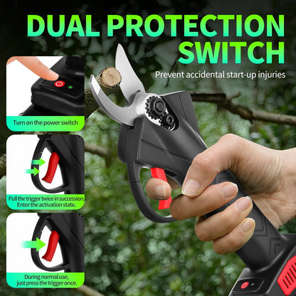 Cordless Electric Pruning Shears - Professional Battery-Powered