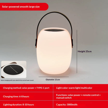 Portable Solar Yard Light - Rechargeable Outdoor Garden Lamp