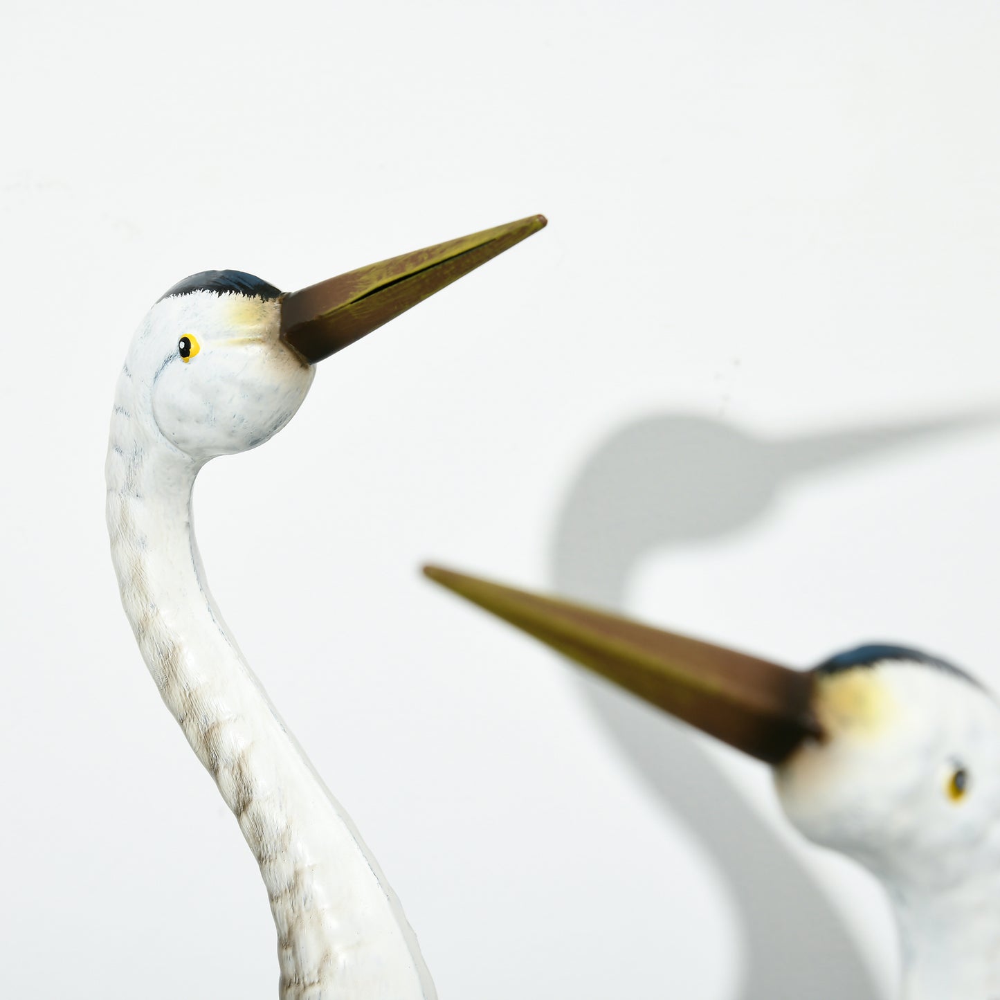 Crane Garden Statue Pair - 28.5in & 29in Metal Bird Sculptures