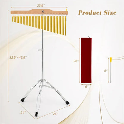 36-Tube Wind Chime with Tripod Stand - Portable Percussion