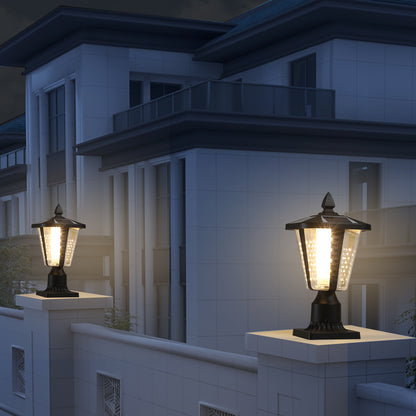 Solar Lantern 15in - Modern Outdoor LED Garden Post Light