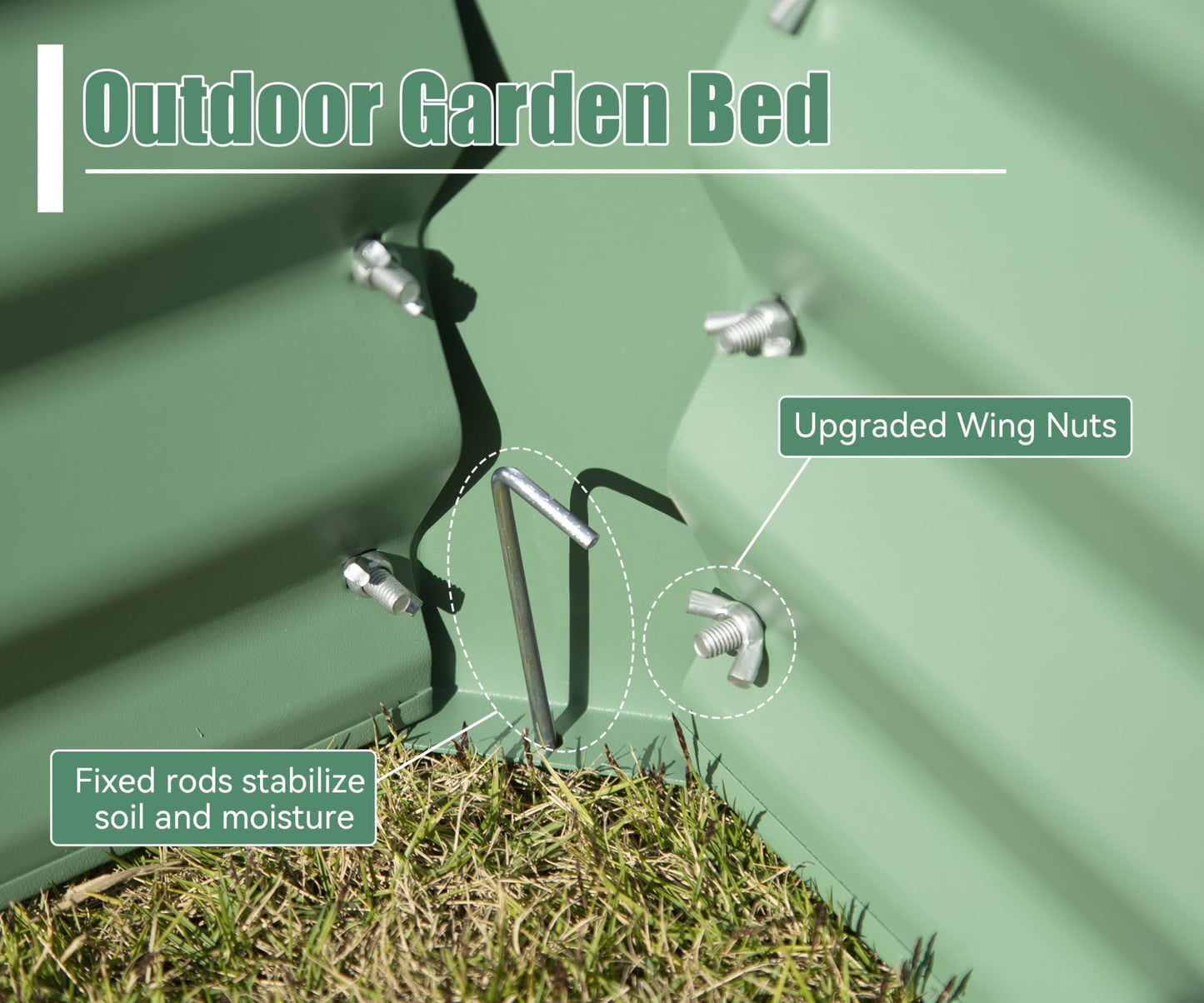 Large Galvanized Raised Garden Bed - Outdoor Metal Planter