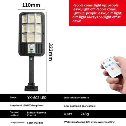 Smart Motion-Sensing Solar Streetlight - Outdoor LED Courtyard