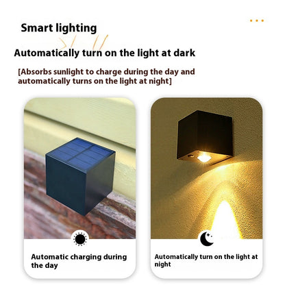 Square Solar Atmosphere Wall Lamp - Outdoor Home Accent