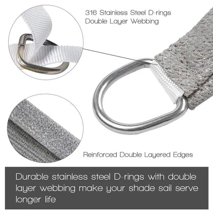 Sunshade Sail 10x13ft - HDPE Shade Canopy, Light Grey
