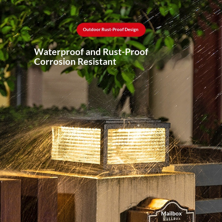 Solar LED Pillar Lights - Outdoor Landscape Wall Post Lights