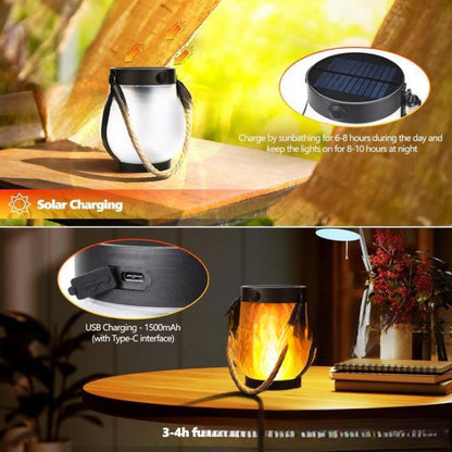 Flickering Flame Garden Lamp - Outdoor Solar Torch Light