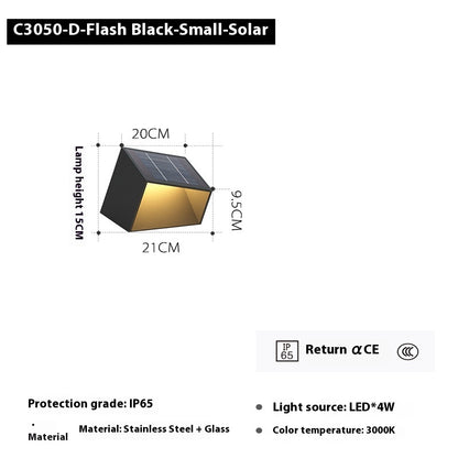 Solar LED Spotlight - Black, Outdoor Waterproof Landscape Light