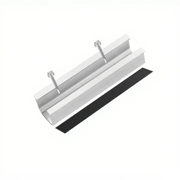 U-Shaped Solar Panel Mounting Rail - Black, Middle Pressure Set