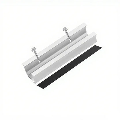 U-Shaped Solar Panel Mounting Rail - Black, Middle Pressure Set