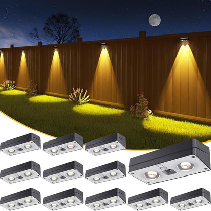 Solar Fence Post Light - Color-Fixed Lens Outdoor Decor
