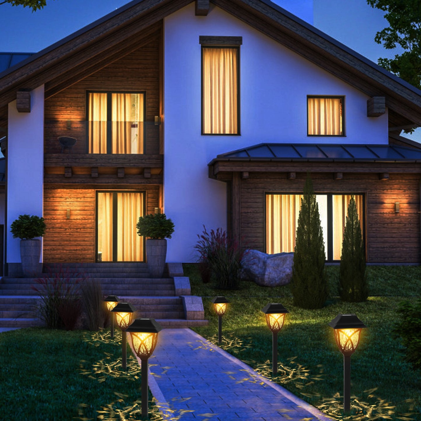 Solar Decorative Garden Stake Lamp - IP45 Waterproof Landscape