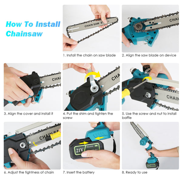 2-in-1 Cordless Pole Saw & Chainsaw - 1200W Brushless Motor